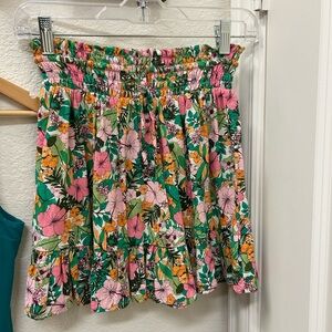 Copper Key Floral Print Women's Skirt